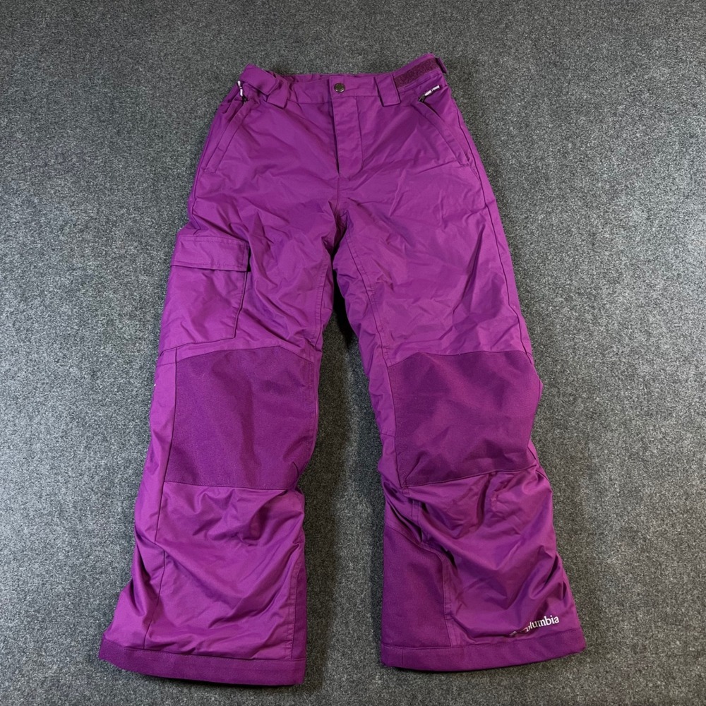 Columbia Kids Bugaboo II Snow Pants Purple Omni-Heat Insulated‎ Size M 10/12